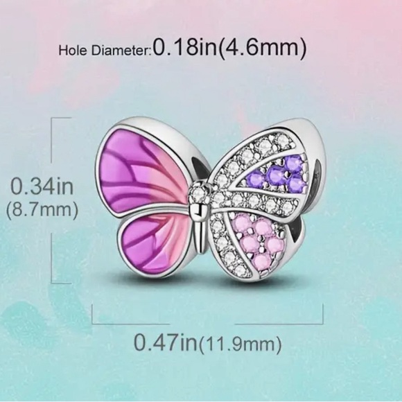 New Sterling butterfly charm - Picture 4 of 4